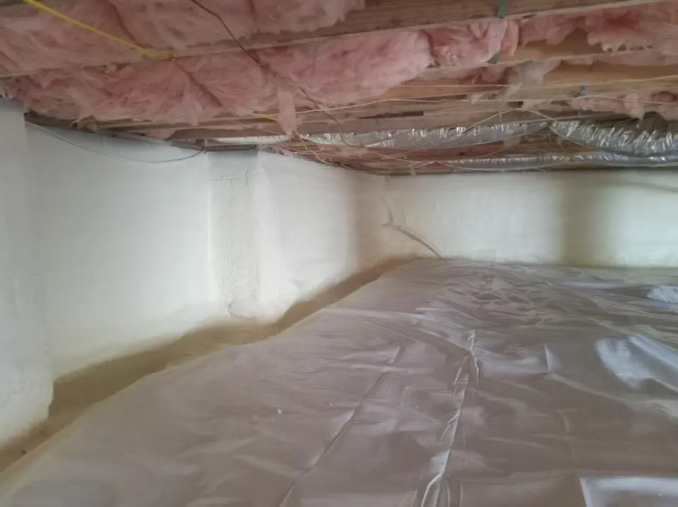 Crawl space encapsulation with closed-cell spray foam for Spray Foam Roofing in North Dansville